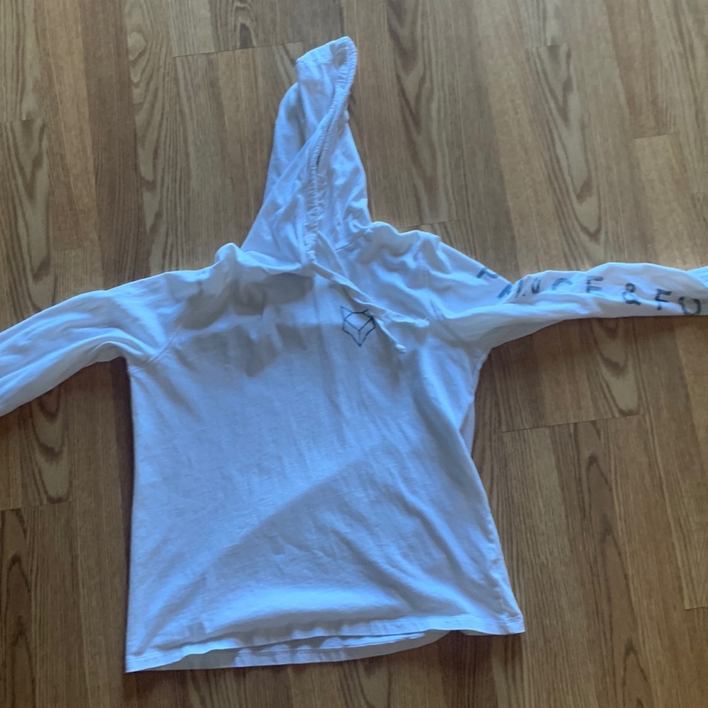 a white hoodie